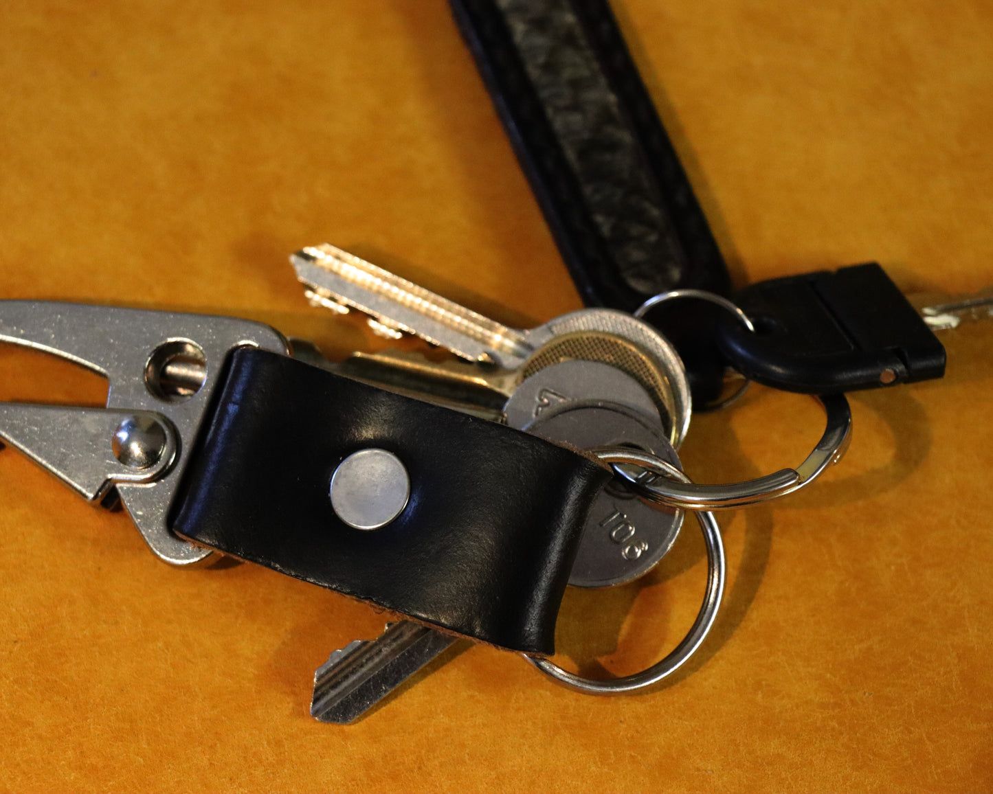 Trigger Clip Leather Key Ring