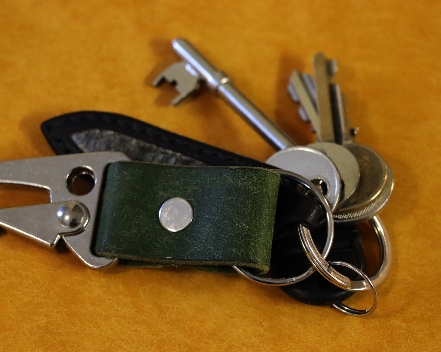 Trigger Clip Leather Key Ring