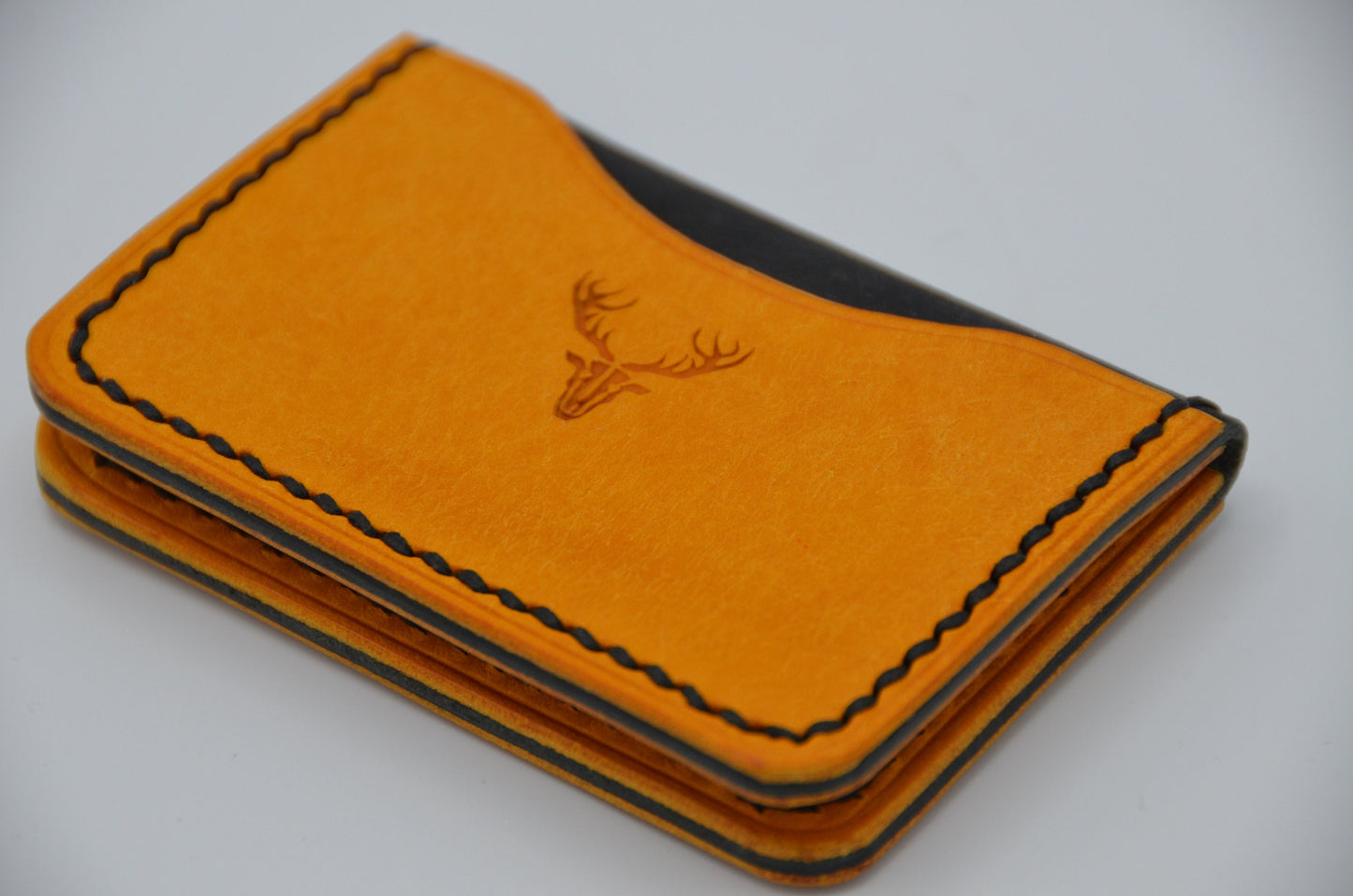 Slim Foldable Card Wallet In full grain Italian leather