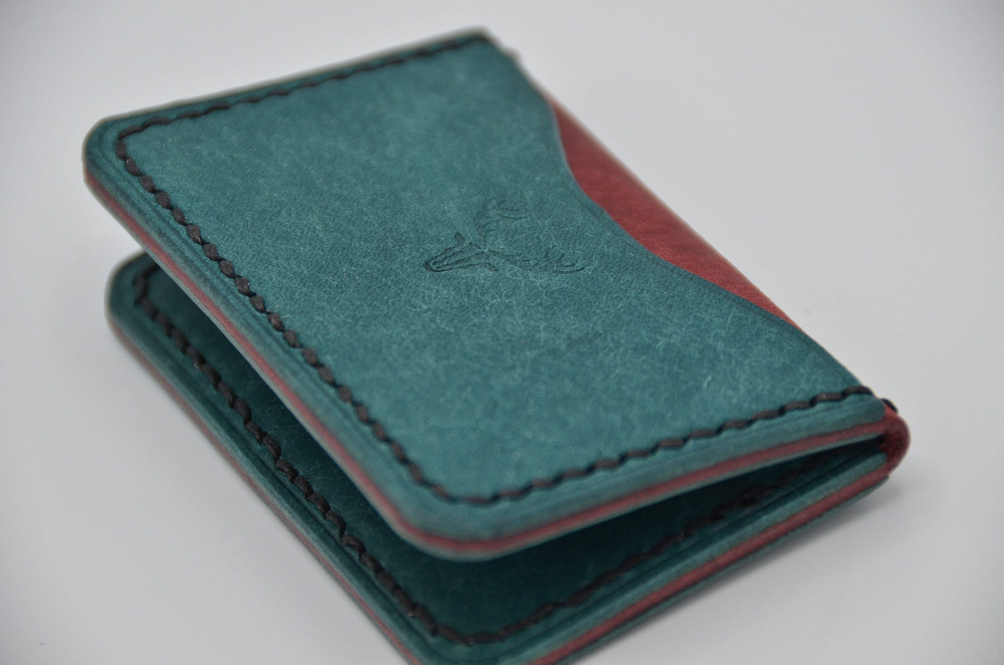 Slim Foldable Card Wallet In full grain Italian leather